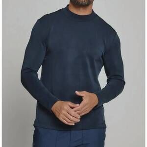 NEW 7DIAMONDS rev mockneck top in navy